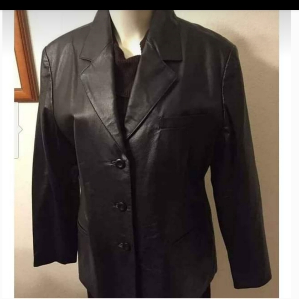 GENUINE BLACK SOFT LAMB LEATHER JACKET SIZE Large